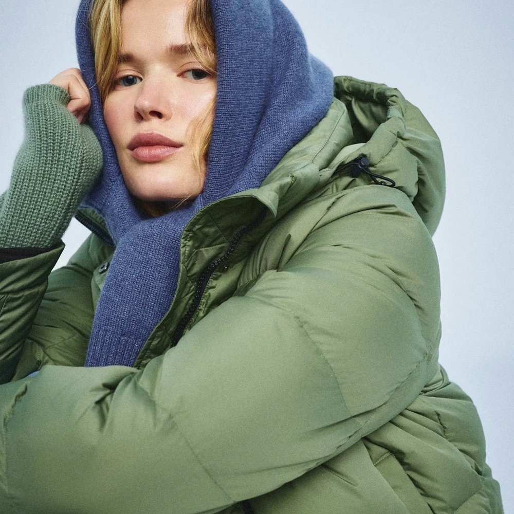 Quince Responsible Down Ling Puffer Coat in Sea Spray Green Size Small 1052 - Picture 2 of 12